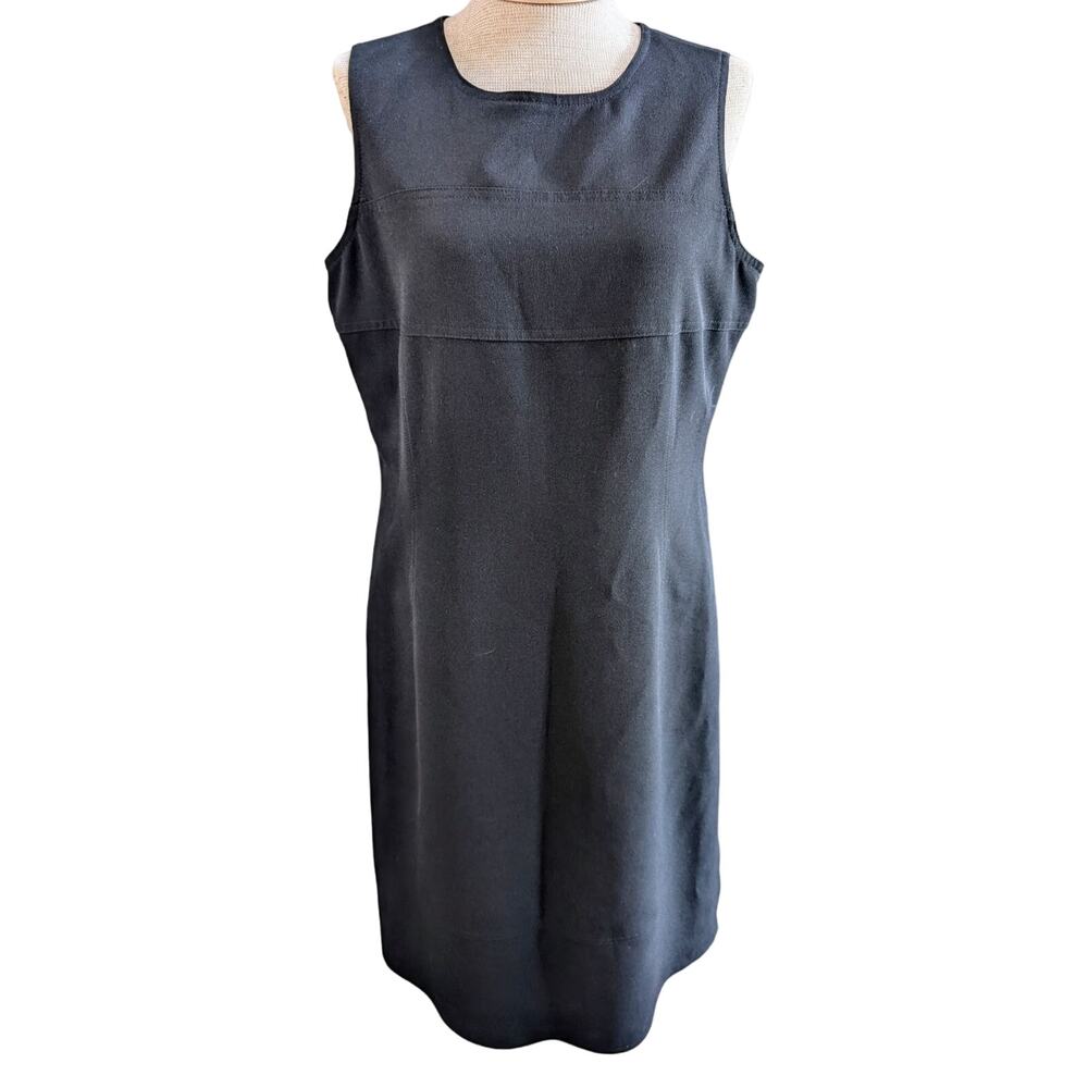 Herve Bernard Bernard Holtzman Sleeveless Midi Sheath Slits Dress Black Size 12
